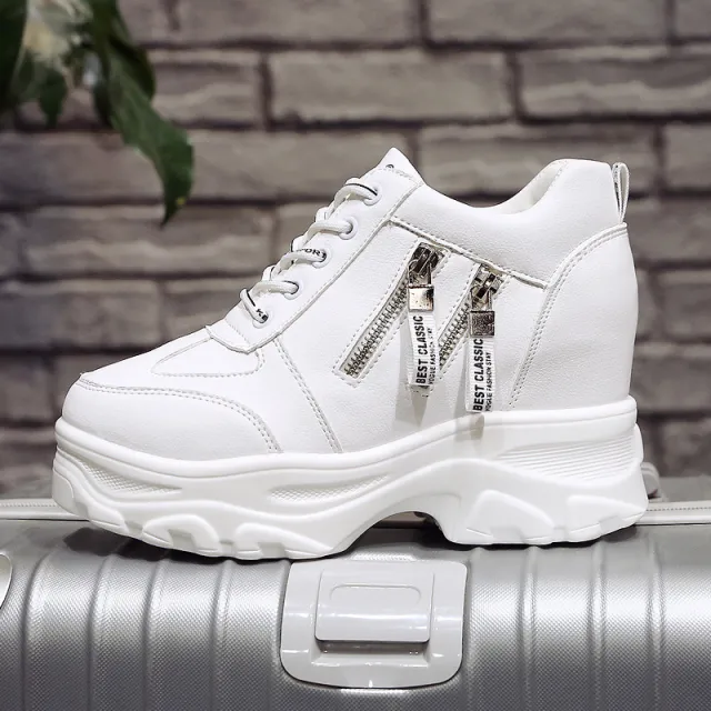 Increased old shoes and platform shoes White - Shop at LoveMi