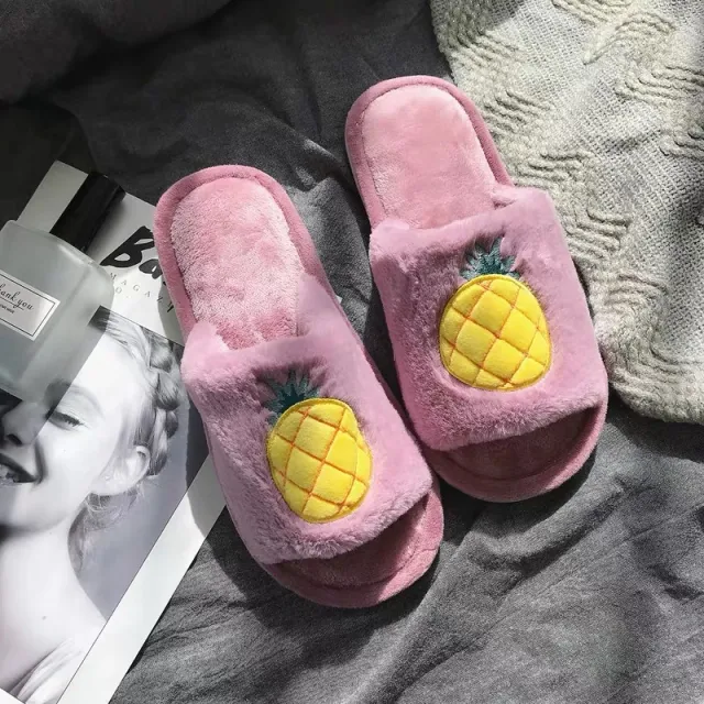 Fruit fur slippers Violet M - Shop at LoveMi