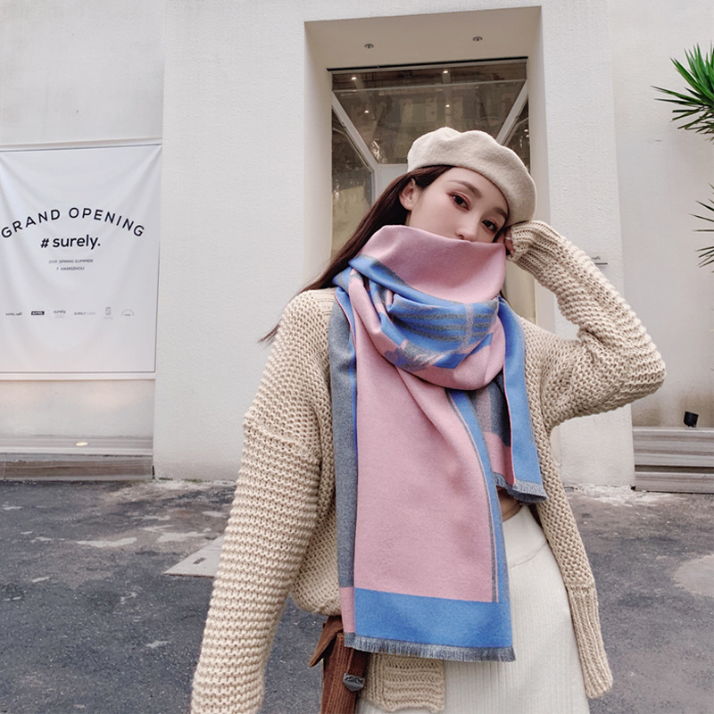 Warm thickening imitation cashmere scarf