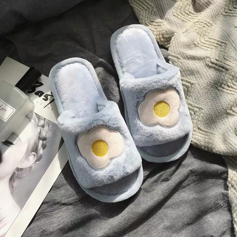 Fruit fur slippers Blue - Shop at LoveMi
