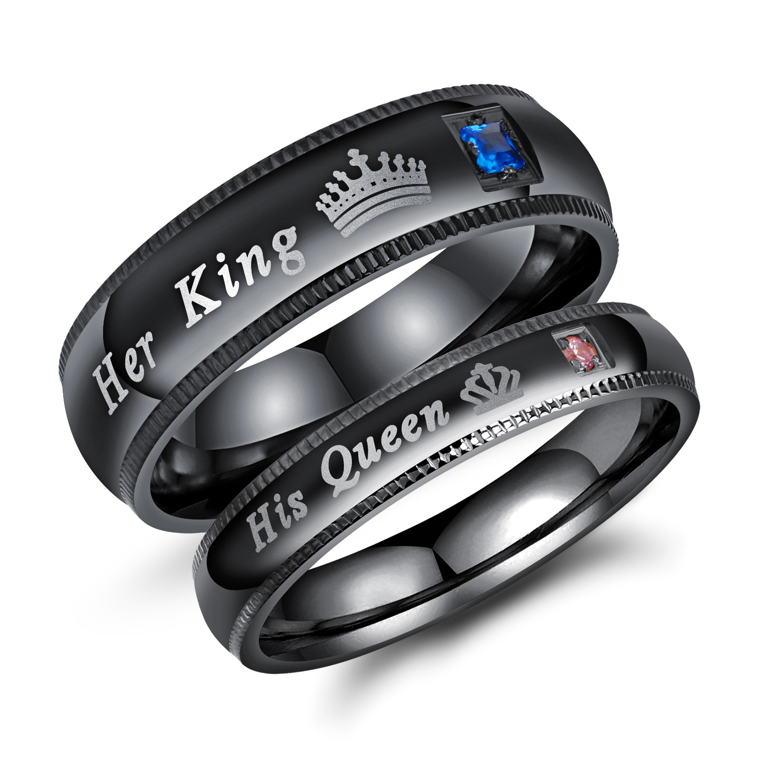 Crown couple diamond ring
