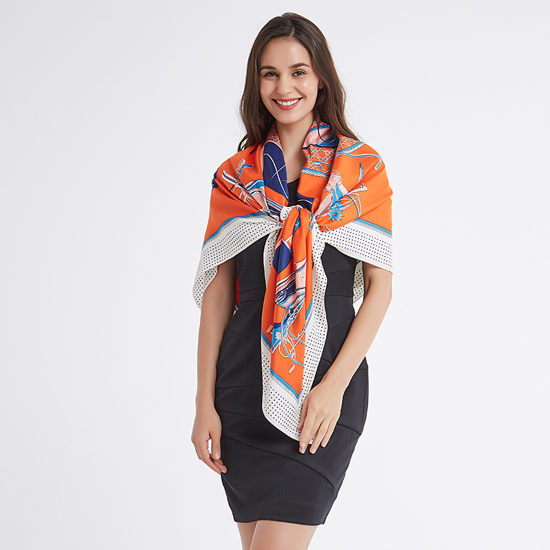 Carriage twill silk scarf
