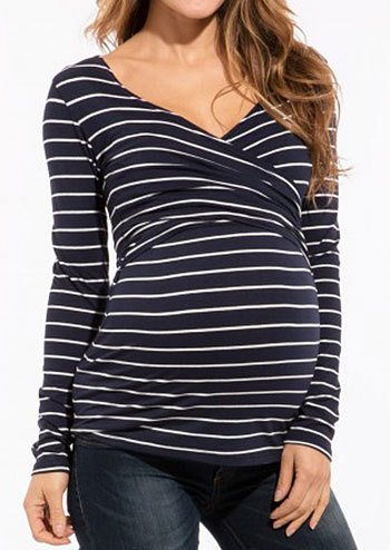 Striped long sleeve breastfeeding breastfeeding suit
