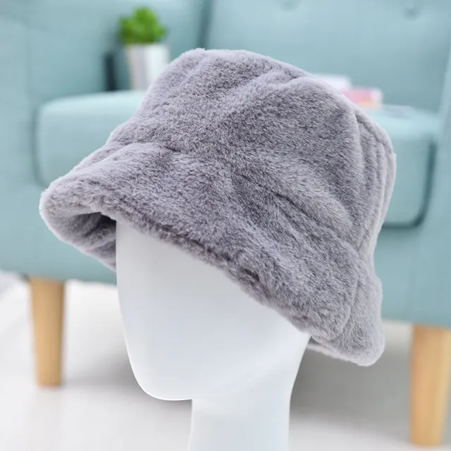 Fur warm hat Dark Grey - Shop at LoveMi