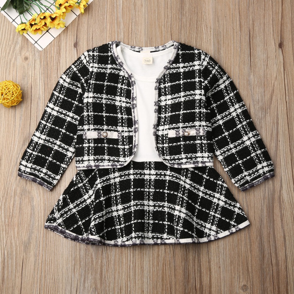 Long-sleeved Dresses Two-piece Children's Baby Small Incense Wind Suit - Image 5