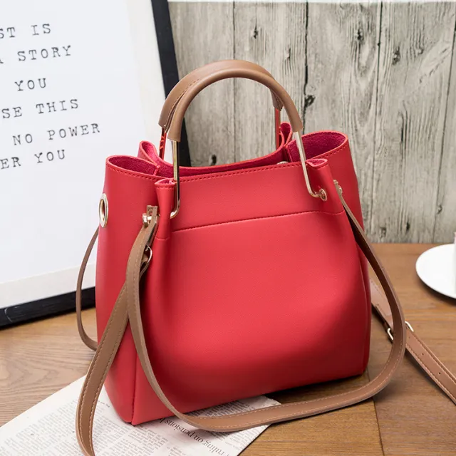 Bucket bag shoulder diagonal package Red - Shop at LoveMi