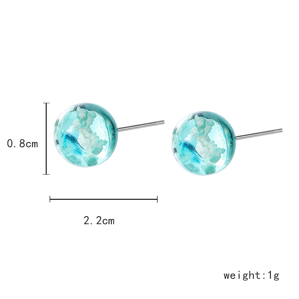Transparent spherical resin earrings
