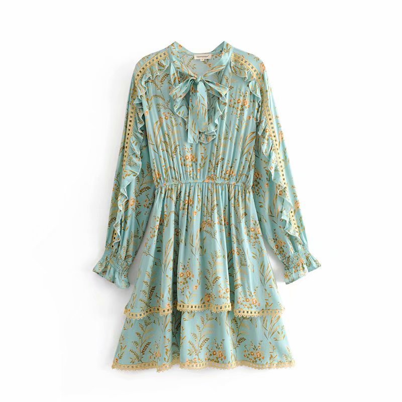 Empty ruffled lace dress