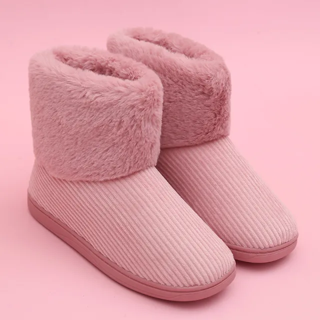 High top plus velvet platform shoes Pink - Shop at LoveMi