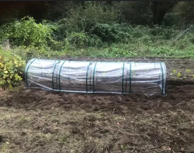 Portable Tunneled Greenhouse With 4 Zippered Doors, Water UV Fighting PVC Cover