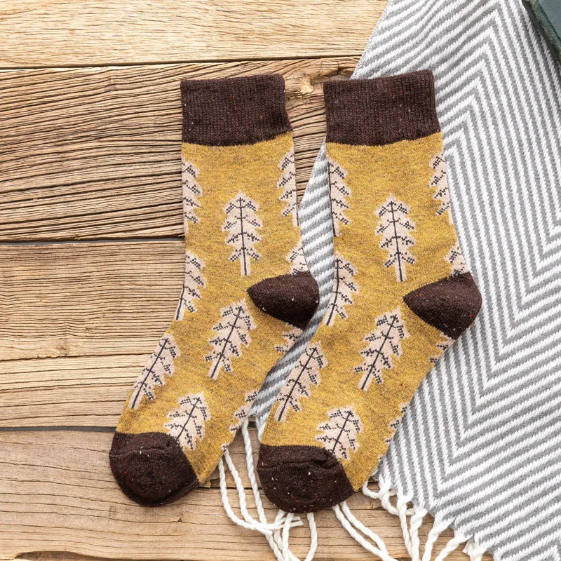 Christmas woolen socks - Turmeric-One Size