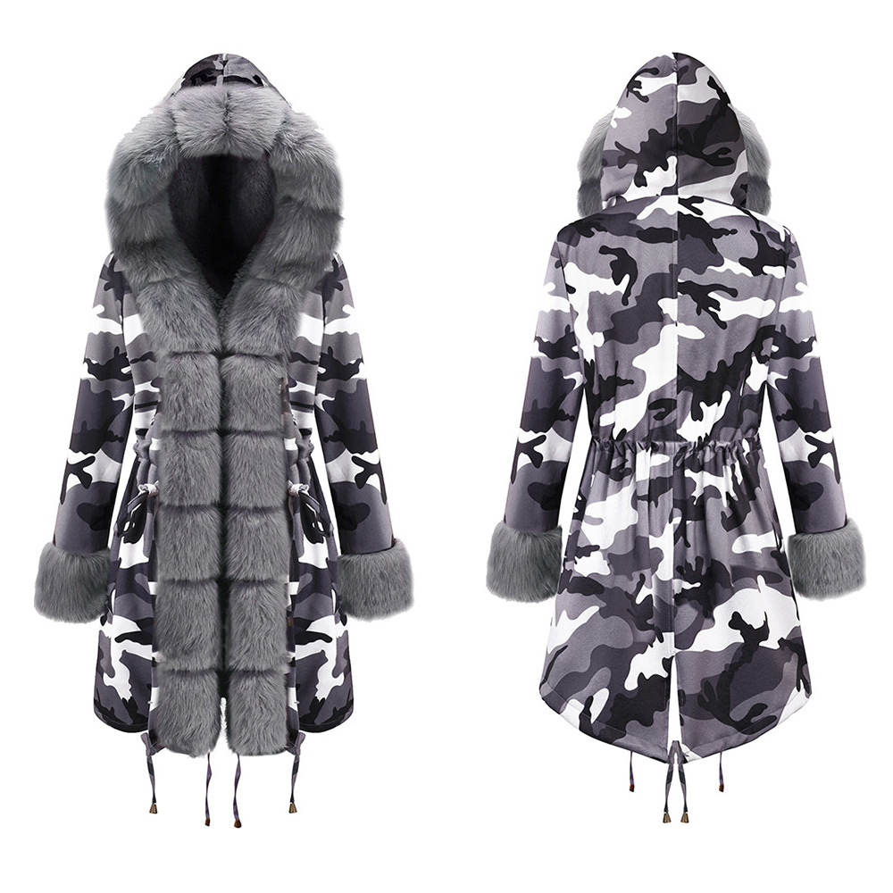 European and American women's long cotton coat Grey - Shop at LoveMi