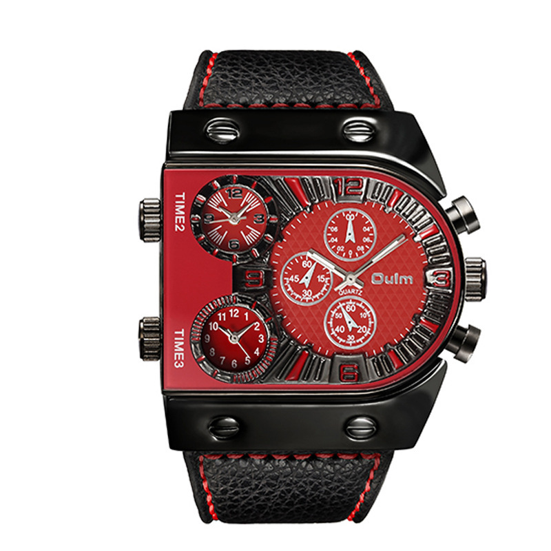 Oulm large dial quartz watch