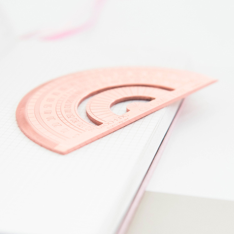 Rose gold protractor