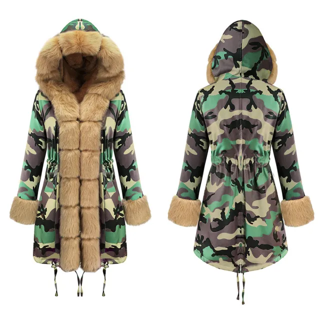 European and American women's long cotton coat Green - Shop at LoveMi