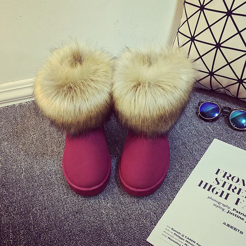 Winter warm cotton boots - Red