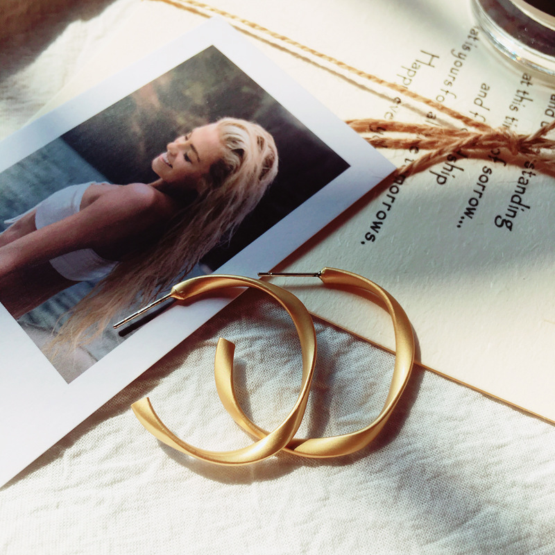 Sterling silver needle earrings c-shaped earrings