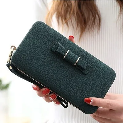 Cute bow large capacity multi function clutch Green - Shop at LoveMi