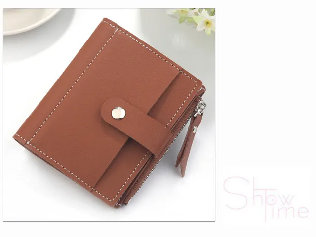Clutch three fold buckle coin purse Short Bronze - Shop at LoveMi