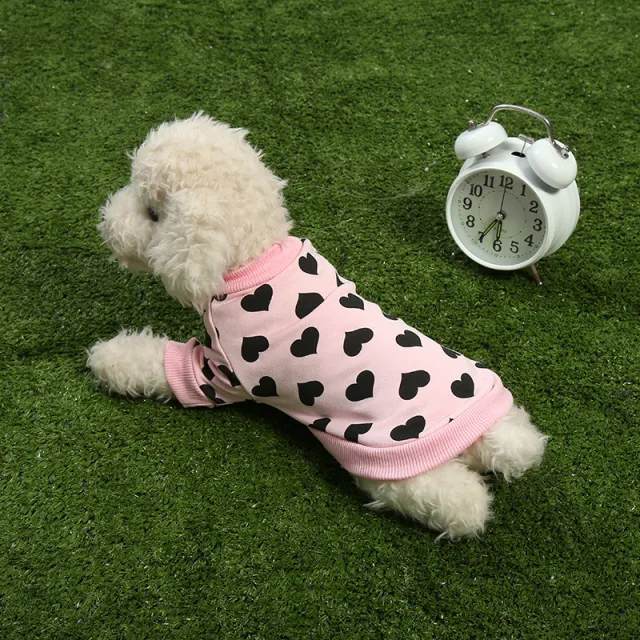 Dog Hoodies Pink Heart Cute Puppy Clothes Pink - Shop at LoveMi
