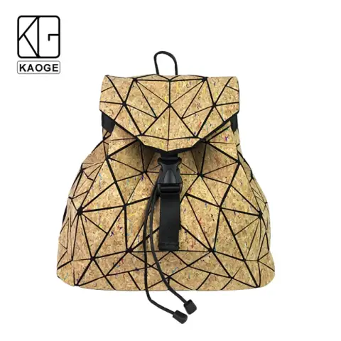 KAOGE Original Natural Cork Backpack Women Fashion Wooden Vegan