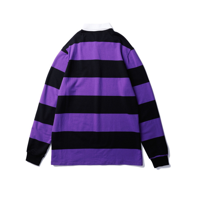 قميص بولو طويل الأكمام مخطّط للأزواج