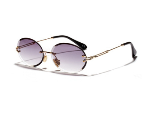 Women Oval crystal glasses eye ear ladies Rimless