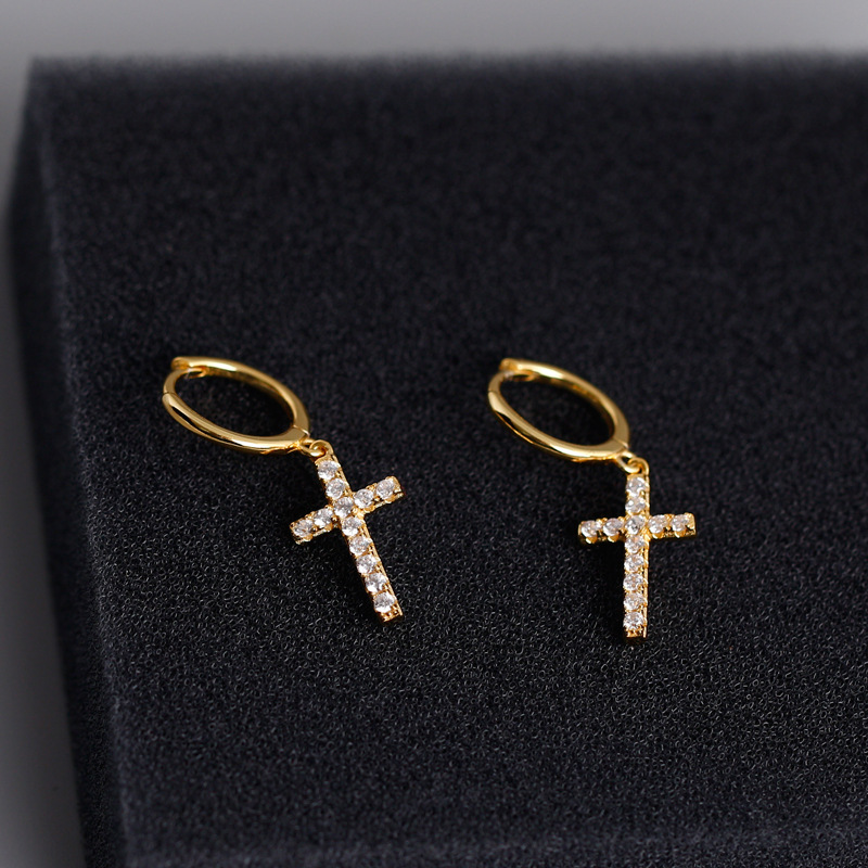 Europe and the United States foreign trade cross-border new s925 sterling silver earrings earrings button gold diamond-encrusted hot-selling silver earrings ring earrings