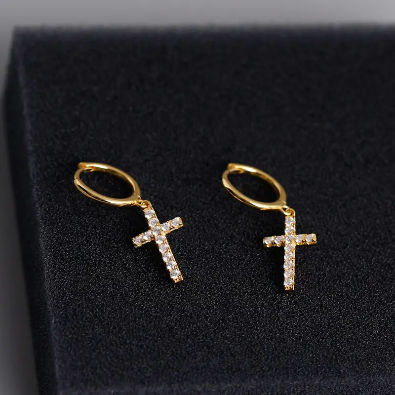 Europe and the United States foreign trade cross-border new s925 sterling silver earrings earrings button gold diamond-encrusted hot-selling silver earrings rin