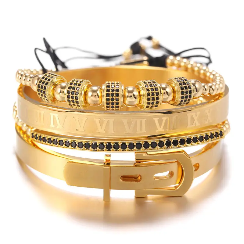 Micro-inlaid zircon bracelet Punk bracelet