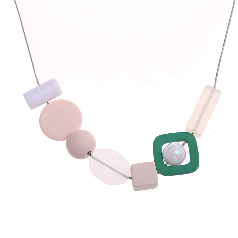 Resin necklace sweater chain