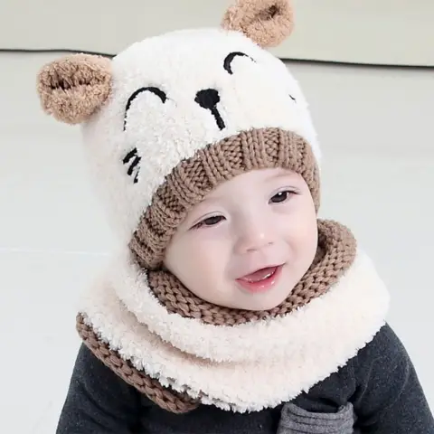 Wool Scarf Baby Hat