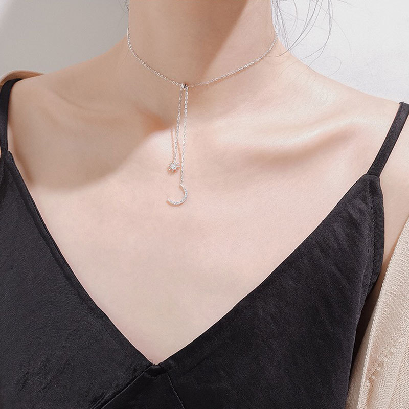 Sun Moon Silver Necklace