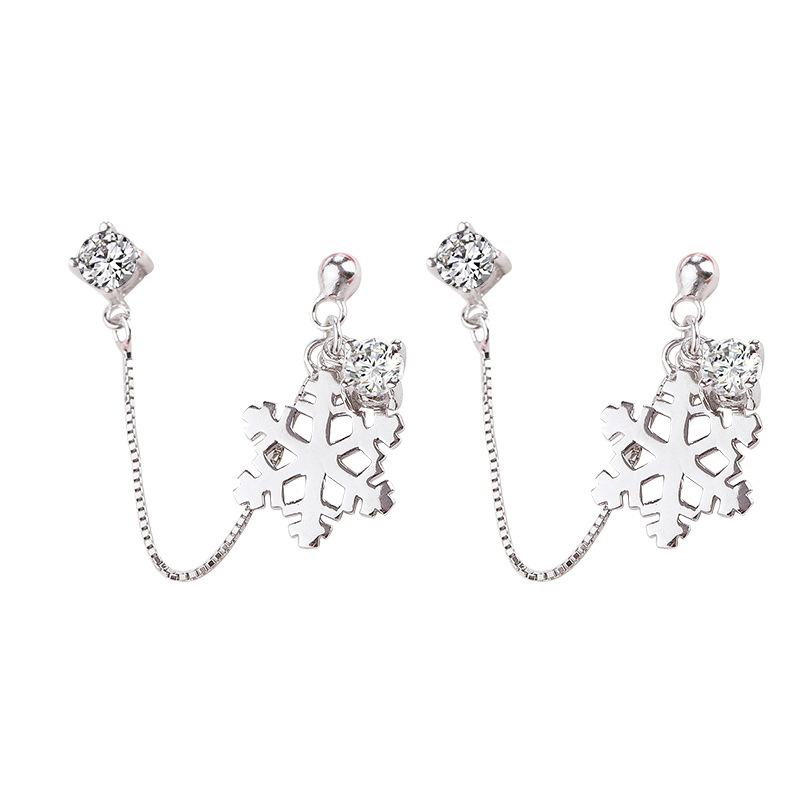 Snowflake Double Pierced Earrings