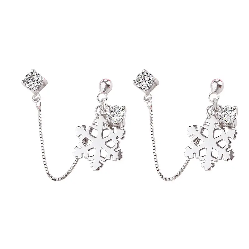 Snowflake Double Pierced Earrings