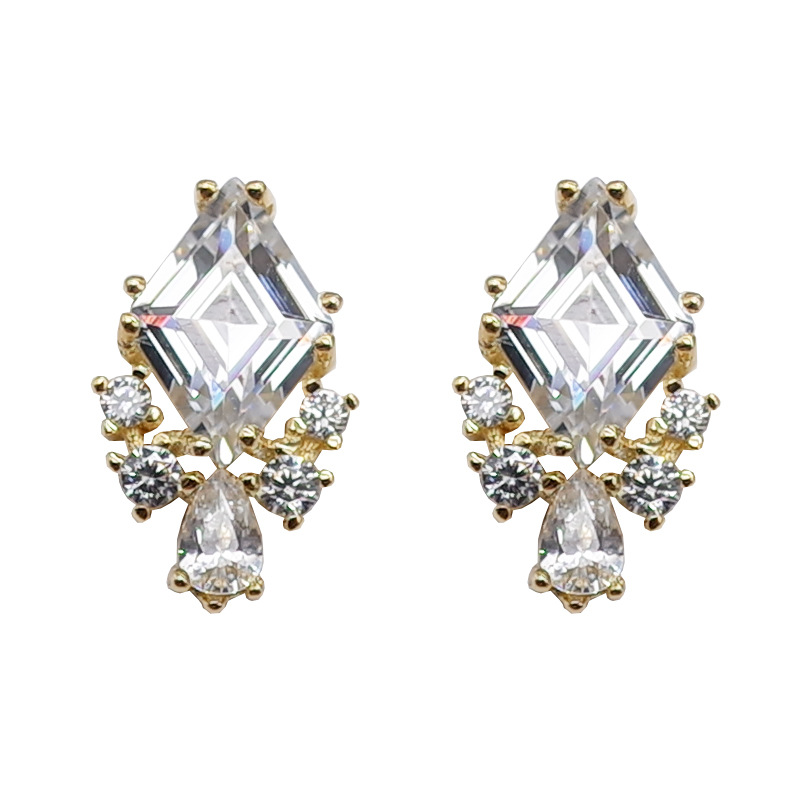 French Vintage Cubic Zirconia Stud Earrings