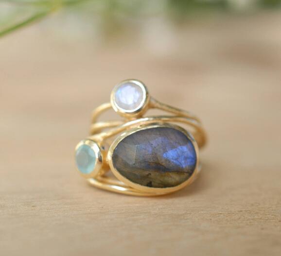 Colorful Moonstone Ring