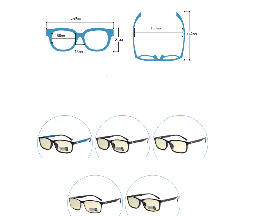 Title 1, TR90 computer mobile game flat goggles