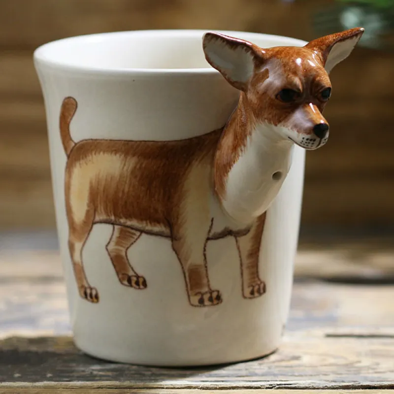 Hand Drawn Animal Mug - White