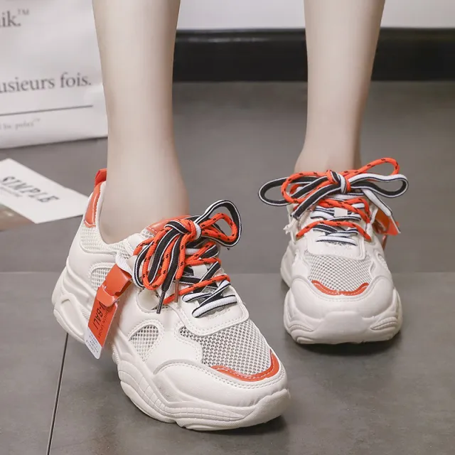 Mesh lightweight sneakers Orange - Shop at LoveMi