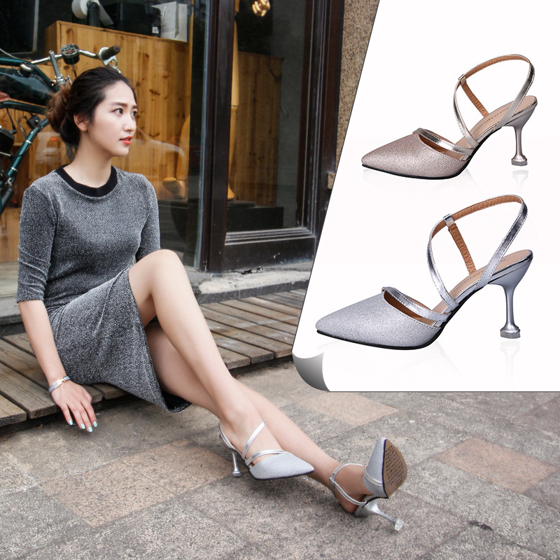 Pointed toe hollow heel women's shoes