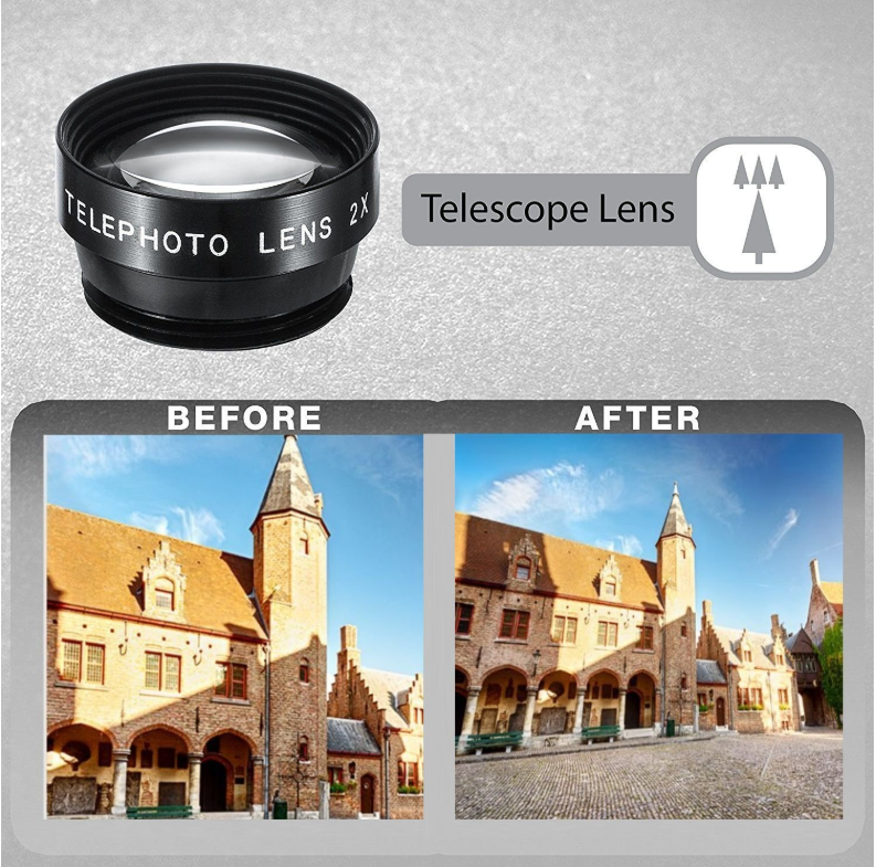 Title 5, Universele 5-in-1 clip-on lens kit voor mobiele...