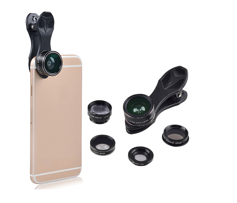 Title 4, Universele 5-in-1 clip-on lens kit voor mobiele...