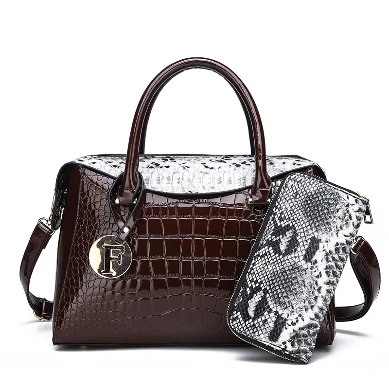 Fashion retro big bag - Brown