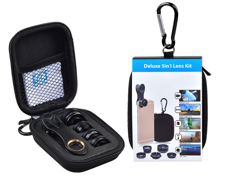 Title 3, Universele 5-in-1 clip-on lens kit voor mobiele...