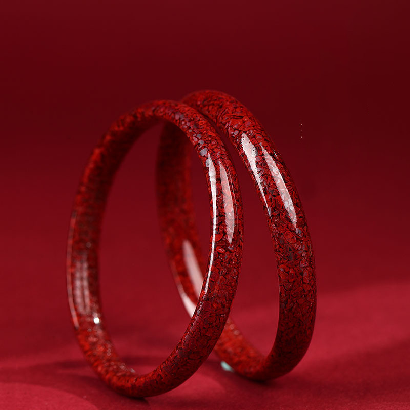 Women's Fashion Simple And Natural Raw Ore Cinnabar Crystal Sand Rough Stone Bracelet