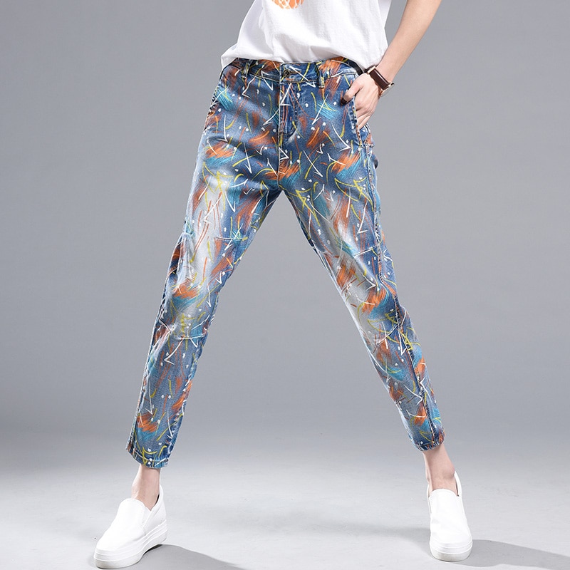 High waist painted printed harem pants Suit 29 - Shop at LoveMi