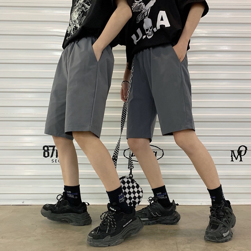 Trendy solid color wild five-point pants