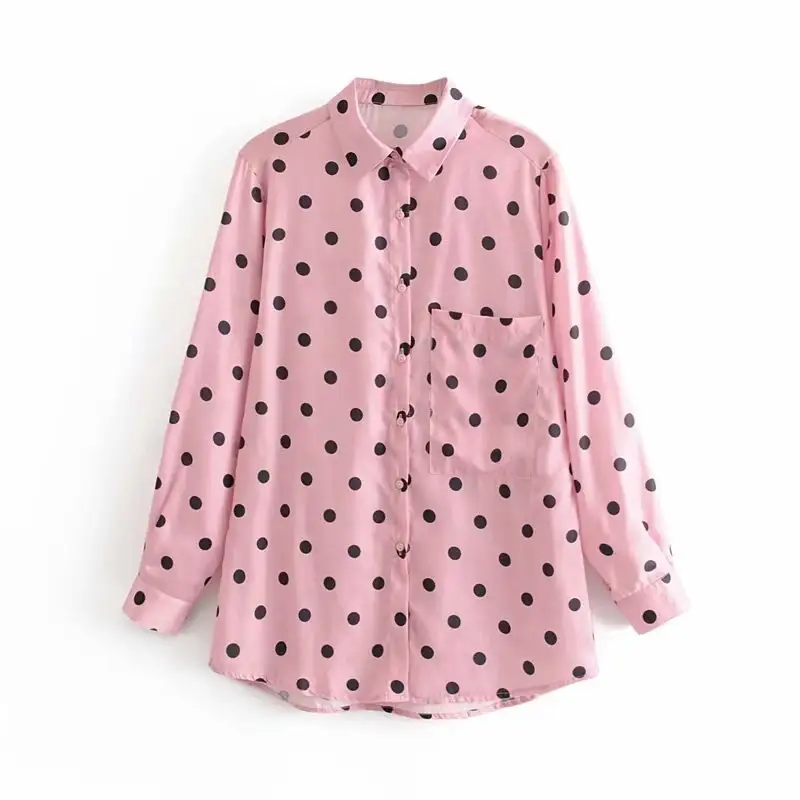 Polka-dot print shirt with pockets