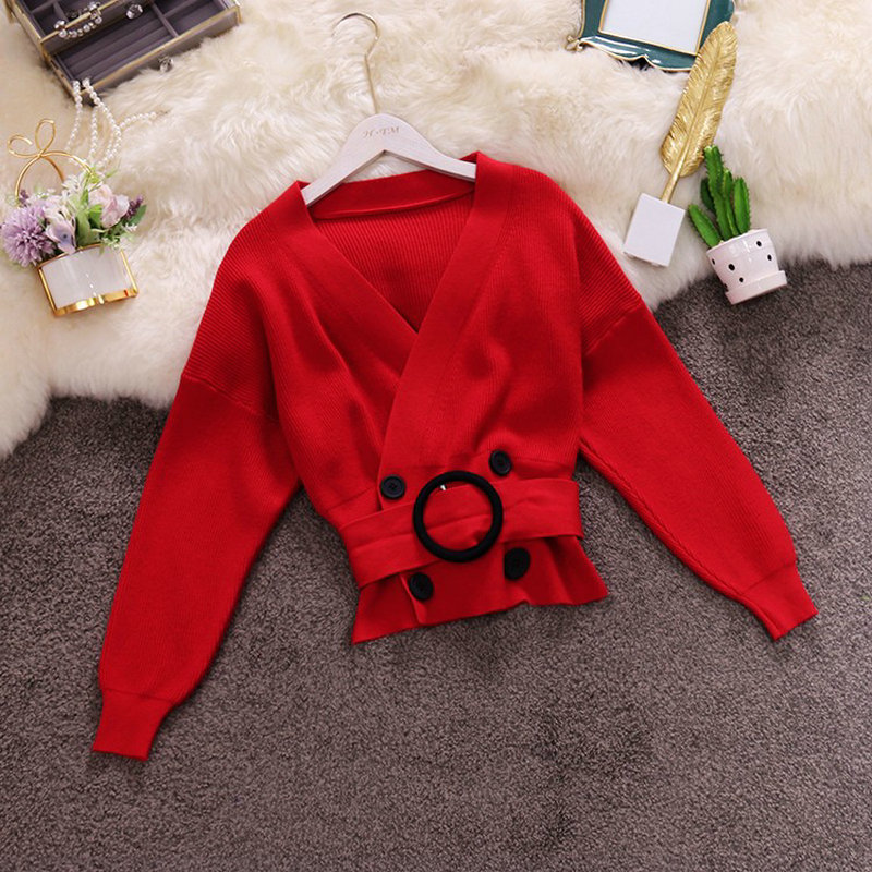 Solid color knit sweater